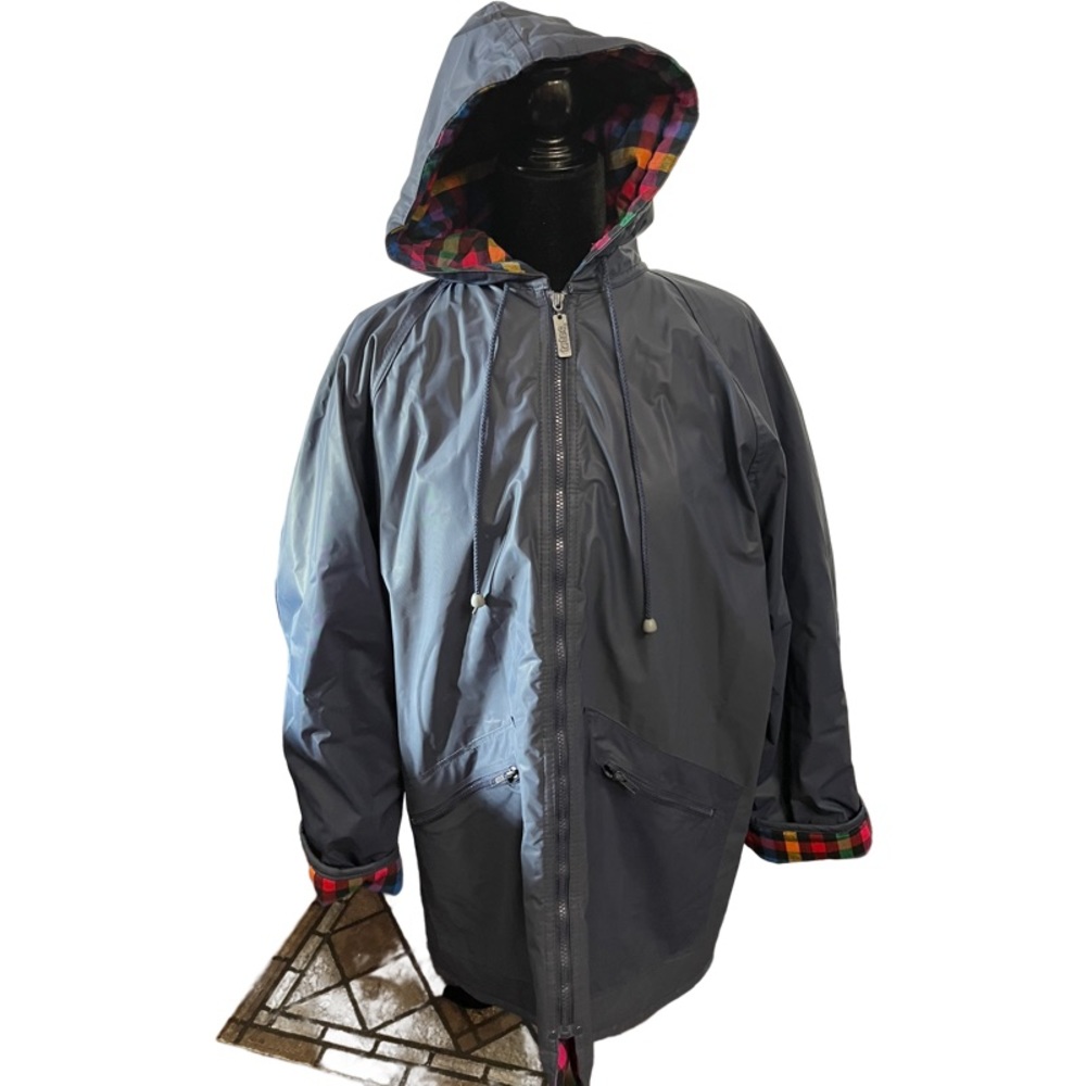 New Totes Women's Water Resistant Jacket with Hood Blue